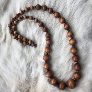 Vintage Classic Wooden Beaded Necklace